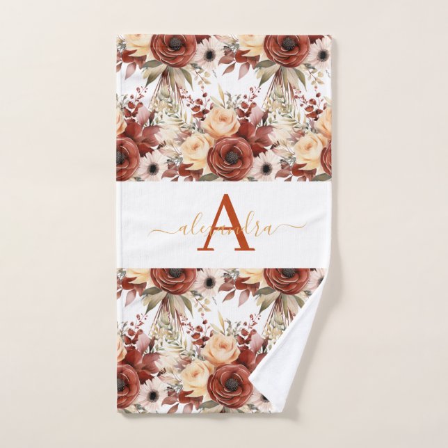 Luxury Bath Towel Set | Pamper Yourself w/ Flowers (Hand Towel)