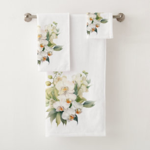 Luxury Bath Towel Set Pamper Yourself w/ Flowers