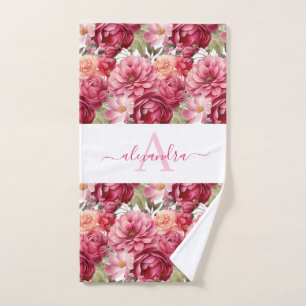 Luxury Bath Towel Set Pamper Yourself w/ Flowers