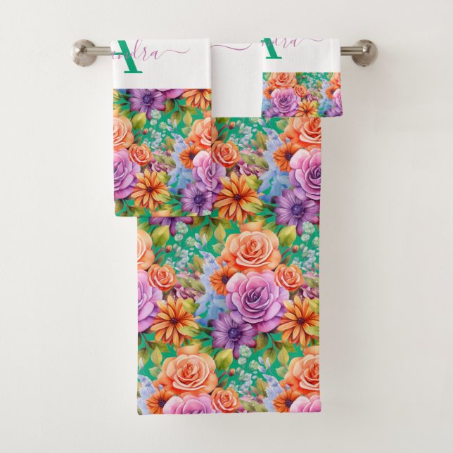 Luxury Bath Towel Set | Pamper Yourself w/ Flowers (Insitu)