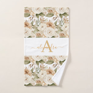 Luxury Bath Towel Set Pamper Yourself w/ Flowers