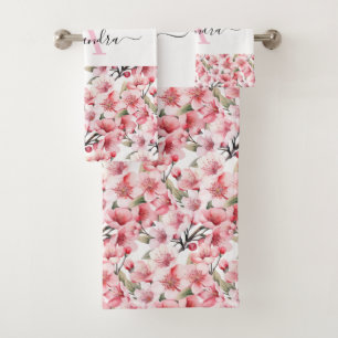 Luxury Bath Towel Set Pamper Yourself w/ Flowers