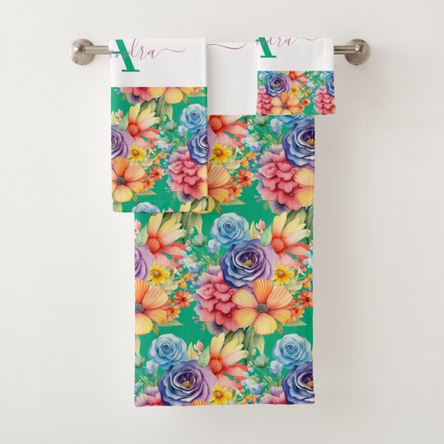 Luxury Bath Towel Set | Pamper Yourself w/ Flowers (Insitu)