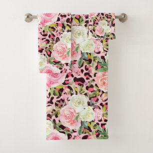 Luxury Bath Towel Set Pamper Yourself w/ Flowers