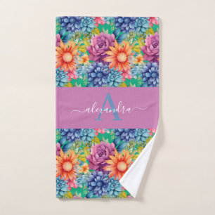 Luxury Bath Towel Set Pamper Yourself w/ Flowers