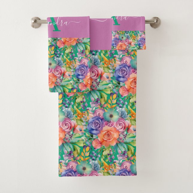 Luxury Bath Towel Set | Pamper Yourself w/ Flowers (Insitu)