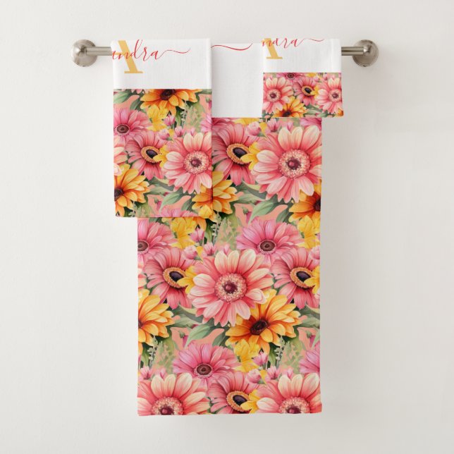 Luxury Bath Towel Set | Pamper Yourself w/ Flowers (Insitu)
