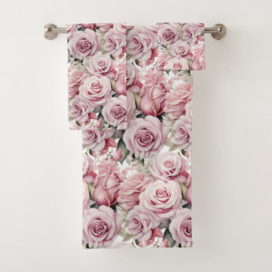 Luxury Bath Towel Set Pamper Yourself w/ Flowers