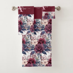 Luxury Bath Towel Set Pamper Yourself w/ Flowers