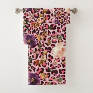 Luxury Bath Towel Set Pamper Yourself w/ Flowers