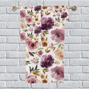 Luxury Bath Towel Set Pamper Yourself w/ Flowers