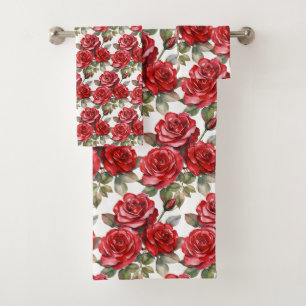 Luxury Bath Towel Set Pamper Yourself w/ Flowers