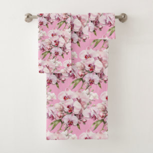 Luxury Bath Towel Set Pamper Yourself w/ Flowers