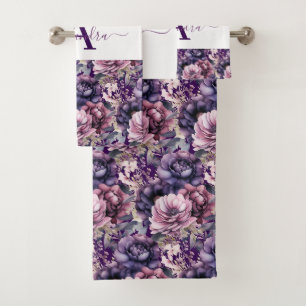 Luxury Bath Towel Set Pamper Yourself w/ Flowers