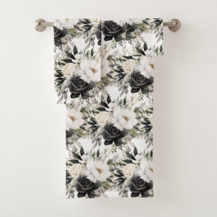 Luxury Bath Towel Set Pamper Yourself w/ Flowers