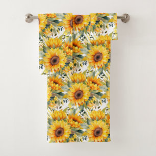 Luxury Bath Towel Set Pamper Yourself w/ Flowers