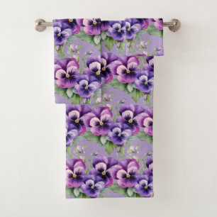 Luxury Bath Towel Set Pamper Yourself w/ Flowers