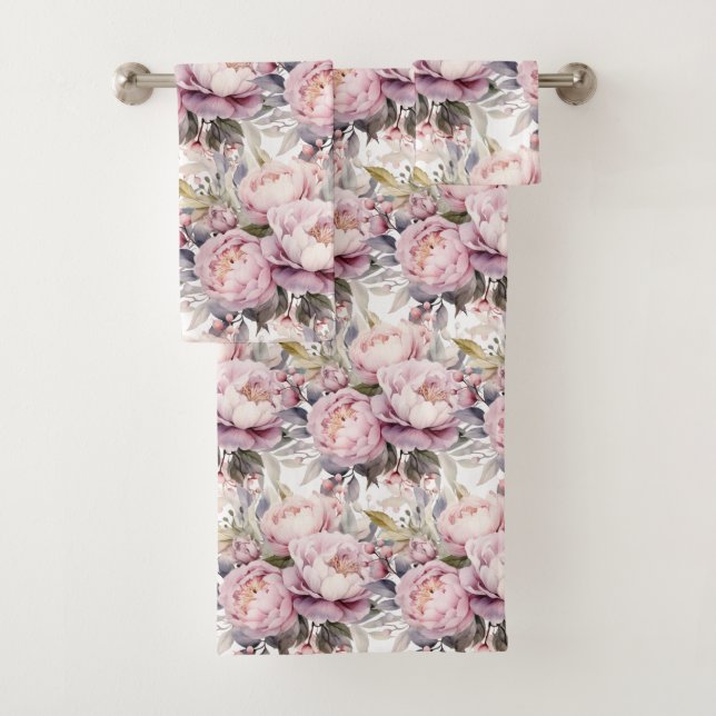 Luxury Bath Towel Set | Pamper Yourself w/ Flowers (Insitu)