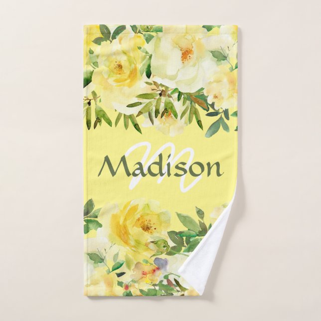 Luxury Bath Towel Set | Pamper Yourself w/ Flowers (Hand Towel)