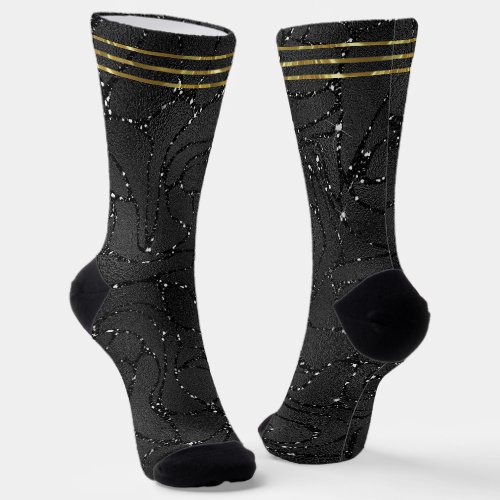 Luxury Bblack monochromatic glam background Socks