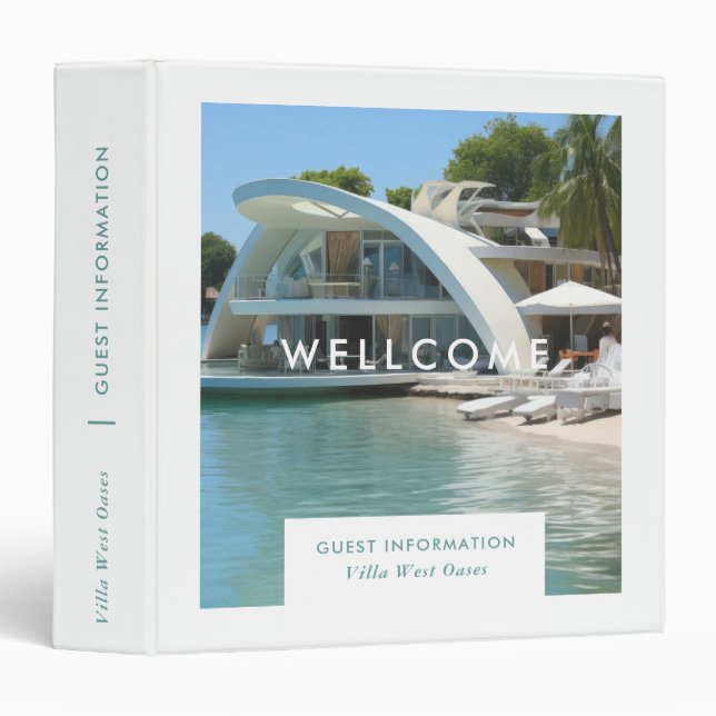 Luxury Beach Home Welcome Guest Informations 3 Ring Binder (Front/Spine)