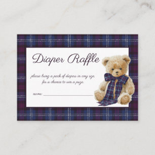 Luxury Bear Baby Shower Diaper Raffle Enclosure Card