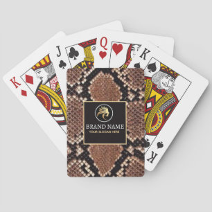 Luxury Beauty Branding Brown Python Snake Skin Poker Cards