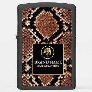 Luxury Beauty Salon Branding Brown Snake Skin Zippo Lighter
