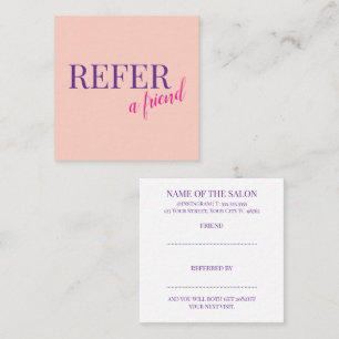 Luxury Beauty Salon Hair Stylists Lash Artists Referral Card