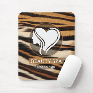 Luxury Beauty Spa Logo Elegant Tiger Print Salon Mouse Pad