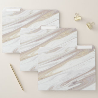 Luxury Beige & White Faux Marble File Folder