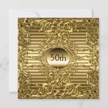 Luxury Best 50th Gold Birthday Party Gold Invitation by invitesnow at Zazzle