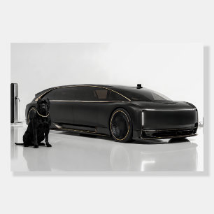 Luxury Best Friend Futuristic Electric Car Poster