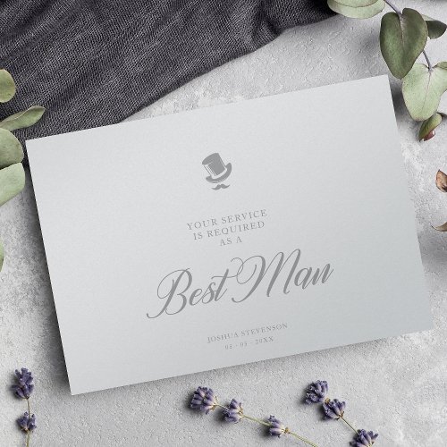 Luxury Best Man Wedding Minimalist Proposal Card