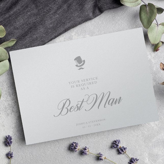 Luxury Best Man Wedding Minimalist Proposal Card (Creator Uploaded)