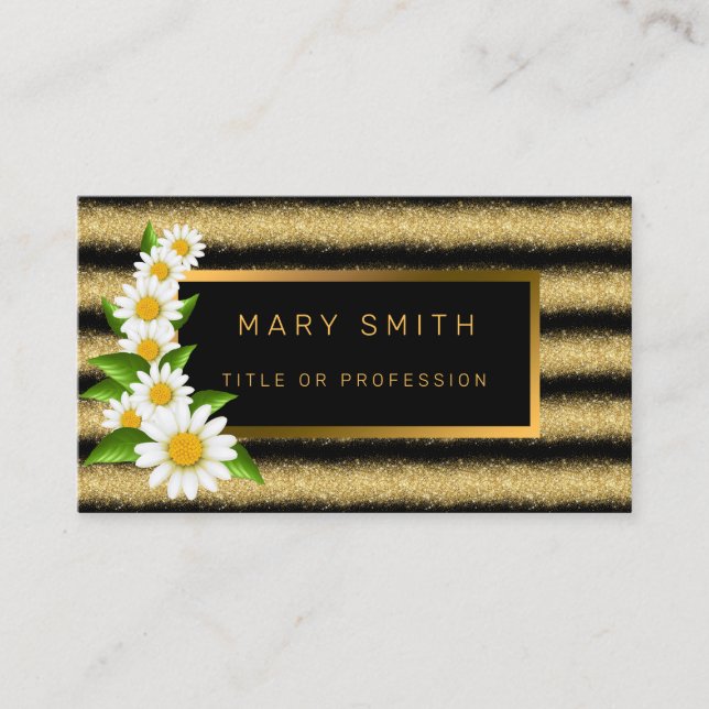Luxury Best Popular Black Gold Glitter Business Card (Front)