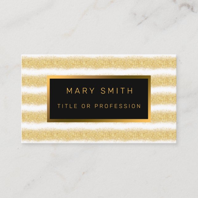 Luxury Best Popular White Gold Glitter Business Card (Front)