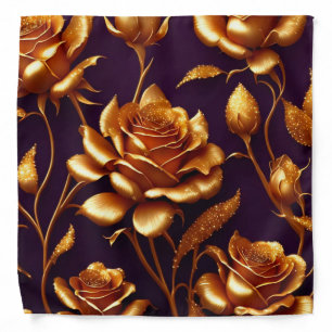 Luxury Big Gold Rose Modern Collection Bandana