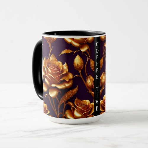 Luxury Big Gold Rose Modern Collection Desk Mat Mug