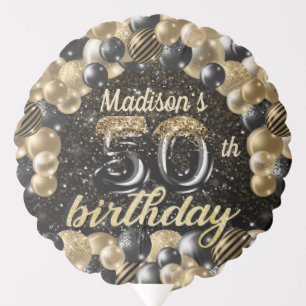 Luxury Birthday Black Gold Personalized Birthday B Balloon
