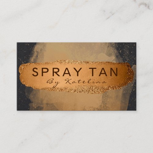 Luxury Black And Bronze Mobile Spray Tan Business Card