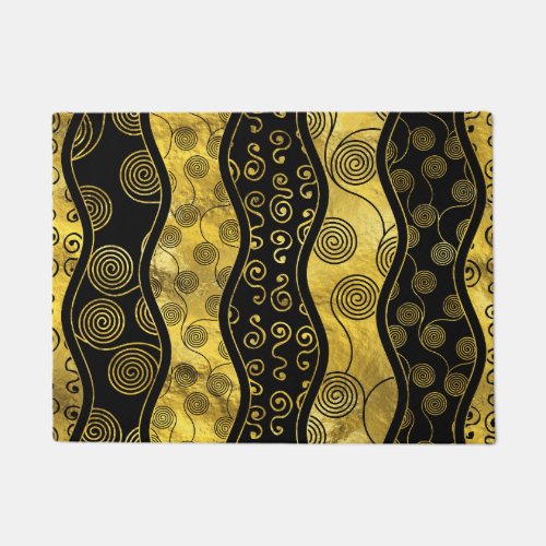 Luxury  Black and Gold African Pattern Doormat