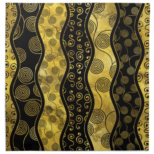 Luxury  Black and Gold African Pattern Napkin