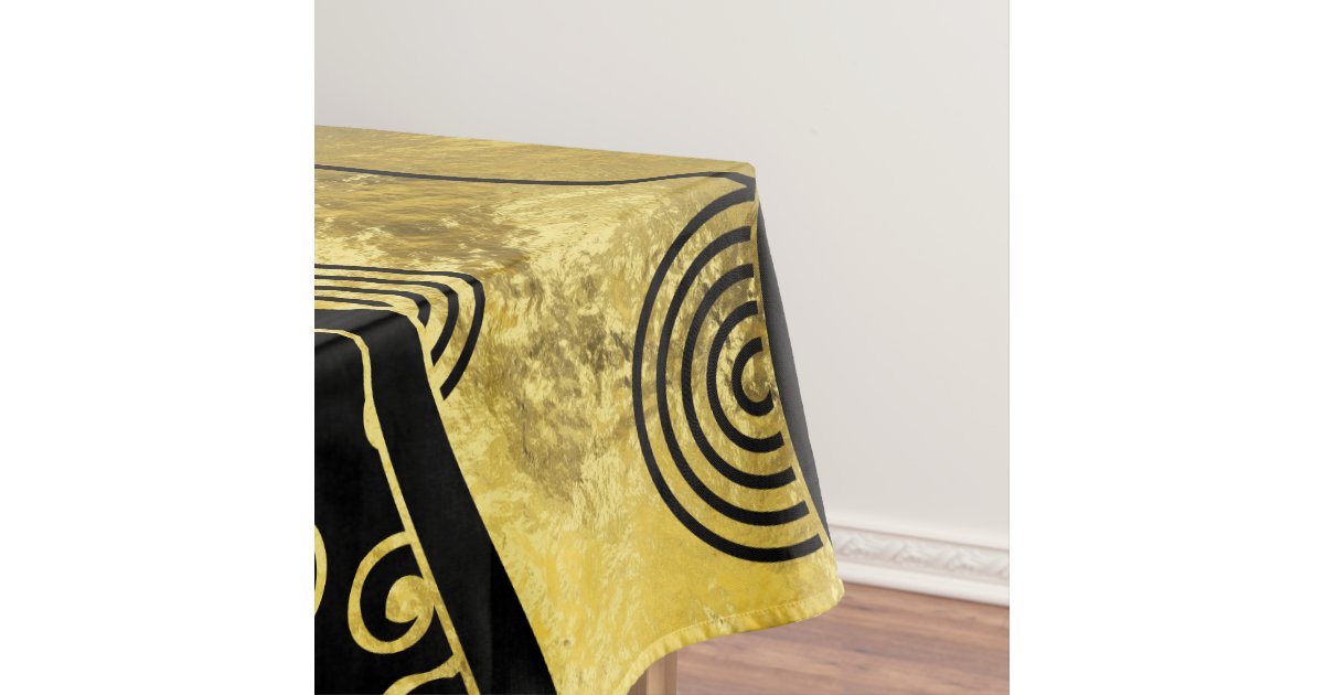 Luxury Black and Gold African Pattern Tablecloth Zazzle