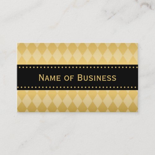 Luxury Black and Gold Argyle Pattern Business Card