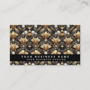 Luxury Black and Gold Art Deco Business Cards