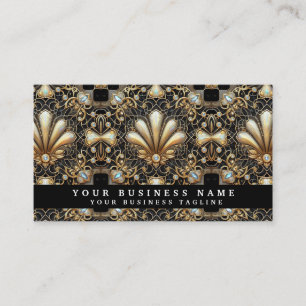 Luxury Black and Gold Art Deco Business Cards