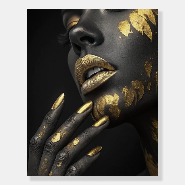Luxury Black and Gold Beauty Portrait  Foam Board (Front)