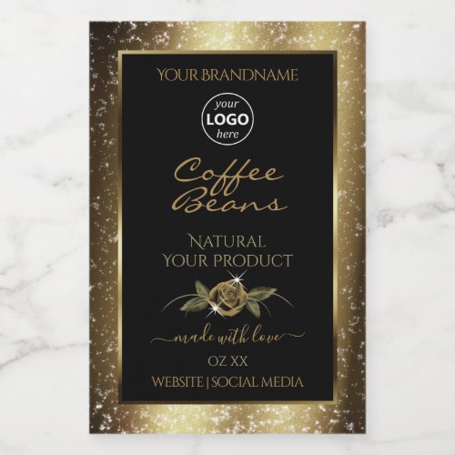 Luxury Black and Gold Brown Product Labels Logo