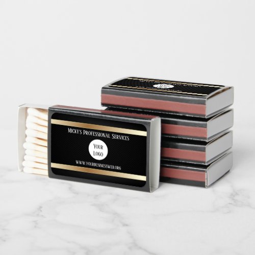 Luxury Black and Gold Business Promotional Matchboxes